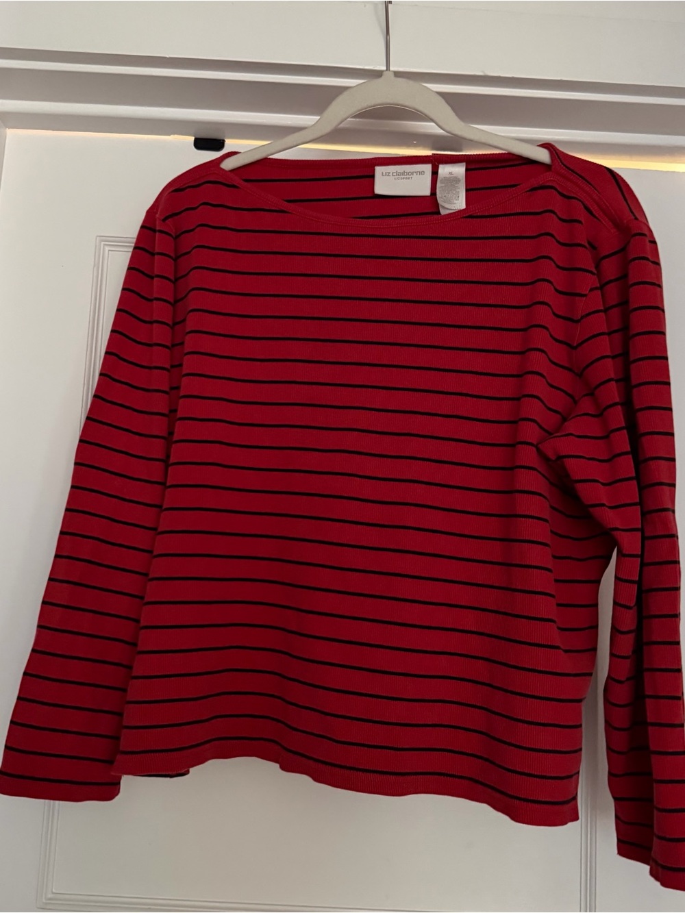 Vintage Liz Claiborne Striped Boatneck Long Sleeve